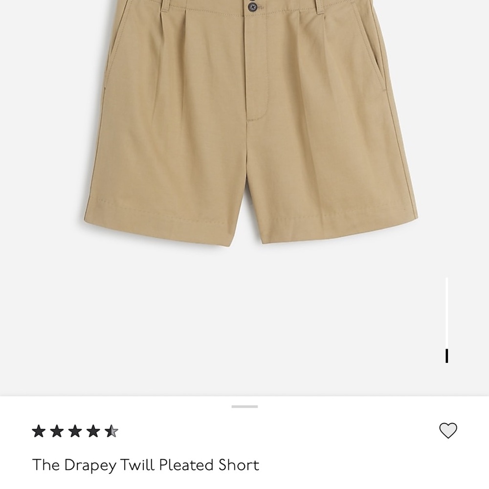 Madewell The Drapey Twill Pleated Short